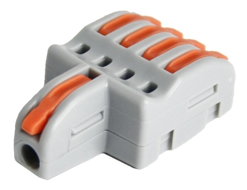 CONECTOR CABLEADO RAPIDO TIPO WAGO ENTRADA SALIDA MULTIPLES GRIS TAMAÑO TALLA UNICA LINEAL 1E 4S - 2