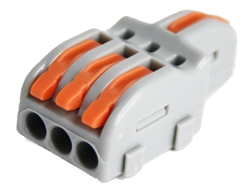 CONECTOR CABLEADO RAPIDO TIPO WAGO ENTRADA SALIDA MULTIPLES GRIS TAMAÑO TALLA UNICA LINEAL 1E 3S - 1