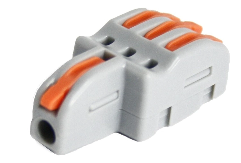 CONECTOR CABLEADO RAPIDO TIPO WAGO ENTRADA SALIDA MULTIPLES GRIS TAMAÑO TALLA UNICA LINEAL 1E 3S - 2
