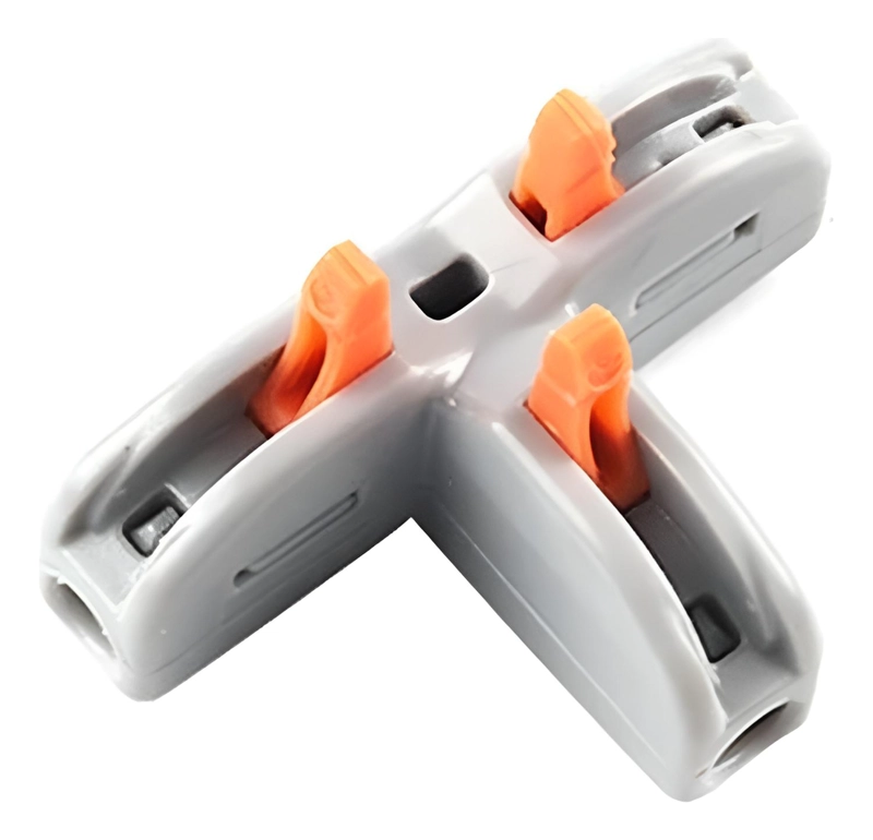 CONECTOR CABLEADO RAPIDO TIPO WAGO ENTRADA SALIDA MULTIPLES GRIS TAMAÑO TALLA UNICA LINEAL 4E 8S - 1