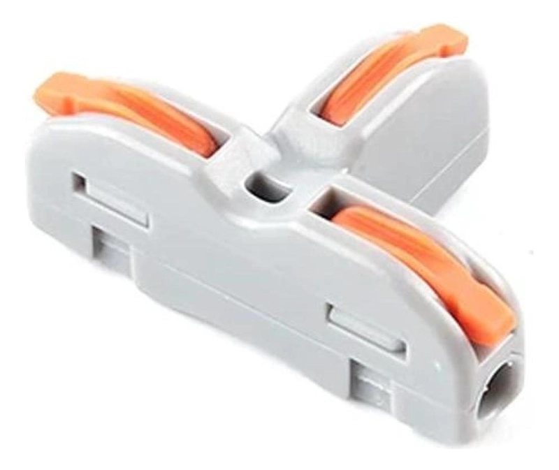 CONECTOR CABLEADO RAPIDO TIPO WAGO ENTRADA SALIDA MULTIPLES GRIS TAMAÑO TALLA UNICA LINEAL 4E 8S - 3