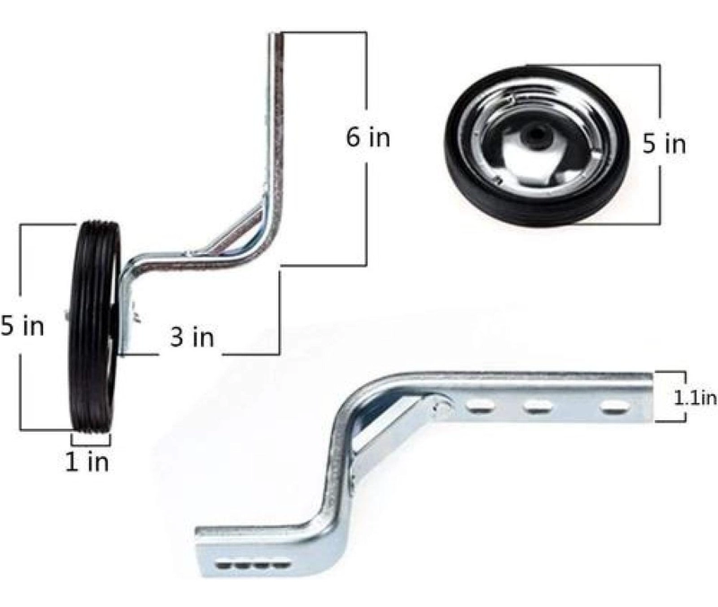 RUEDITAS ESTABILIZADORAS METALICA REGULABLE 12-20 BICICLETA NEGRO - 7