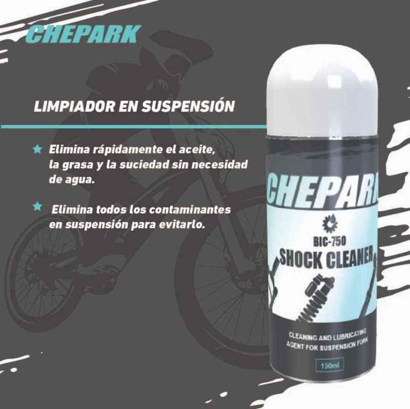 LIMPIADOR SUSPENSION CHEPARK 150ML SPRAY BICICLETA MTB - 2