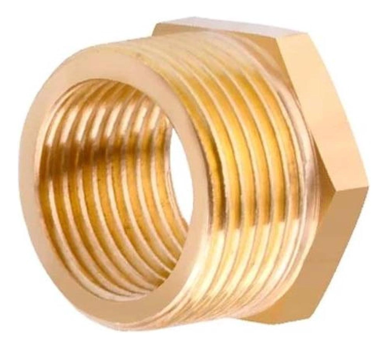 NIPLE BUJE BUSHING 1/4 HI- 1/2 HE CONECTOR BRONCE MANOMETRO - 4