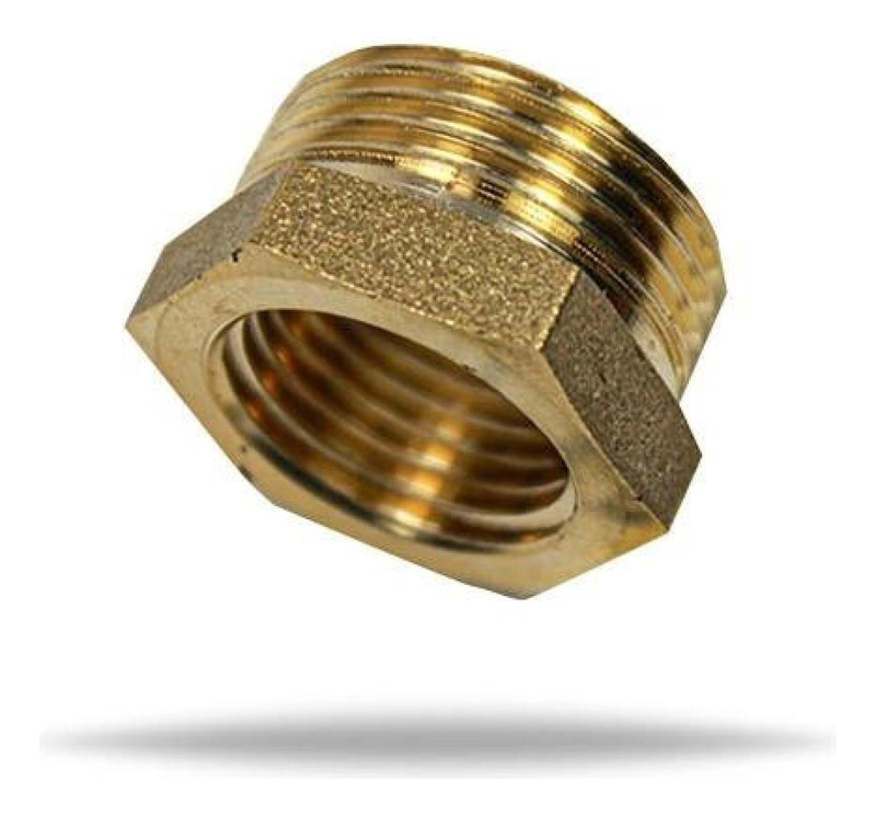 NIPLE BUJE BUSHING 1/4 HI- 1/2 HE CONECTOR BRONCE MANOMETRO - 5