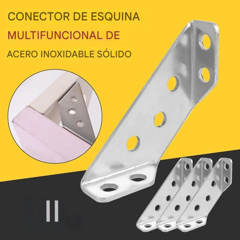 ESCUADRA ANGULO REFUERZO ESQUINERA 90° ACERO INOXIDABLE - 3
