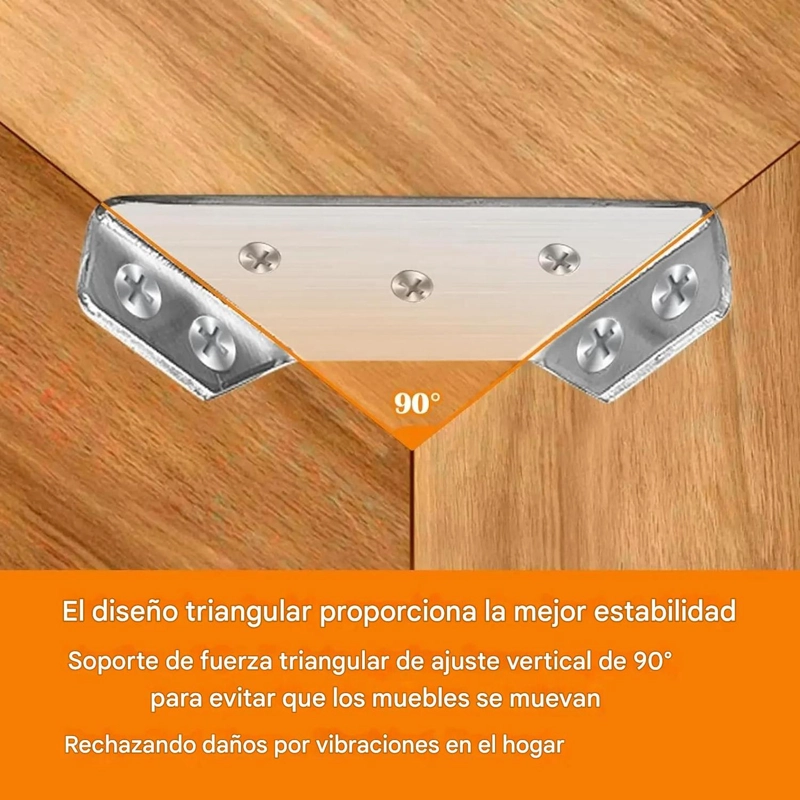 ESCUADRA ANGULO REFUERZO ESQUINERA 90° ACERO INOXIDABLE - 4