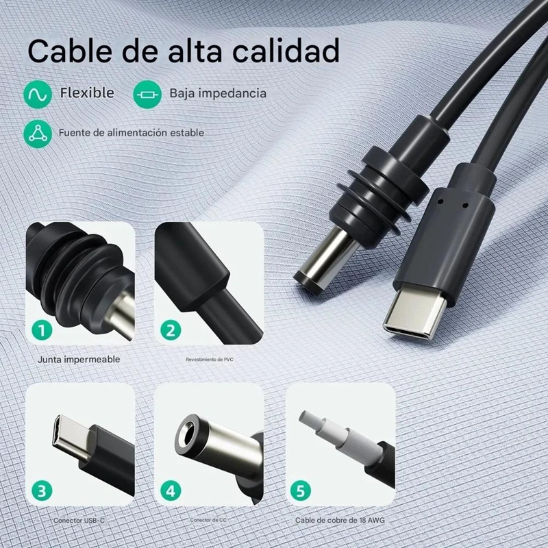 CABLE ALIMENTACION ANTENA STARLINK MINI 5 METROS 100W IP67 - 3