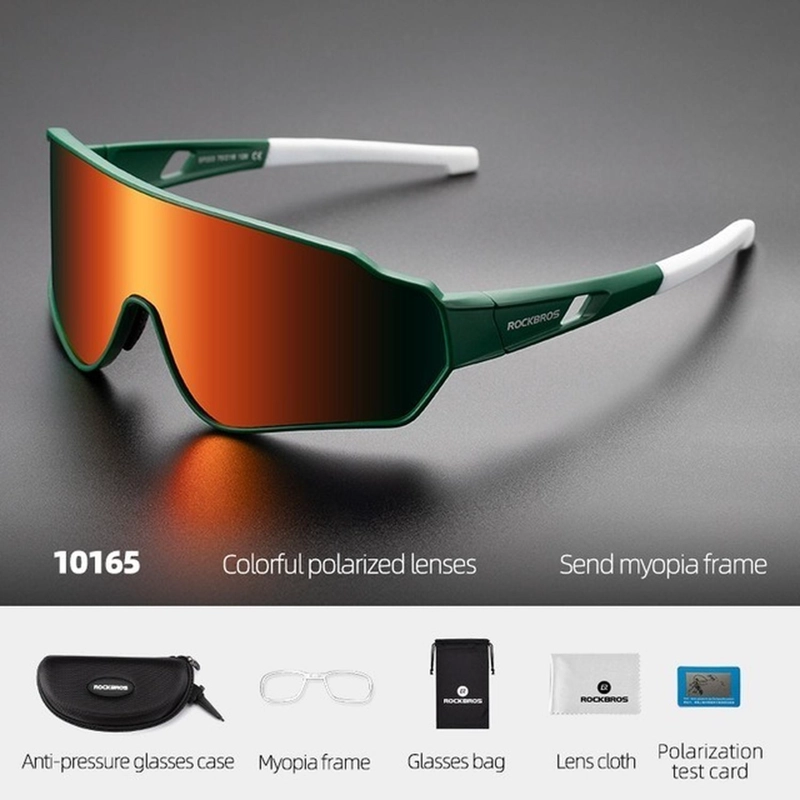 LENTES ROCKBROS ORIGINALES, BICICLETA Y DEPORTES OUTDOOR VERDE - BLANCO - 2