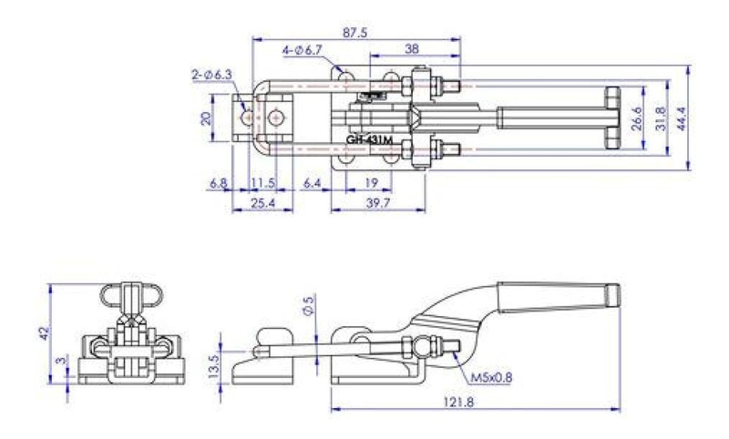 CLAMP TIRADOR RAPIDO GH-431 318 KG PALANCA AUTOBLOQUEO - 4