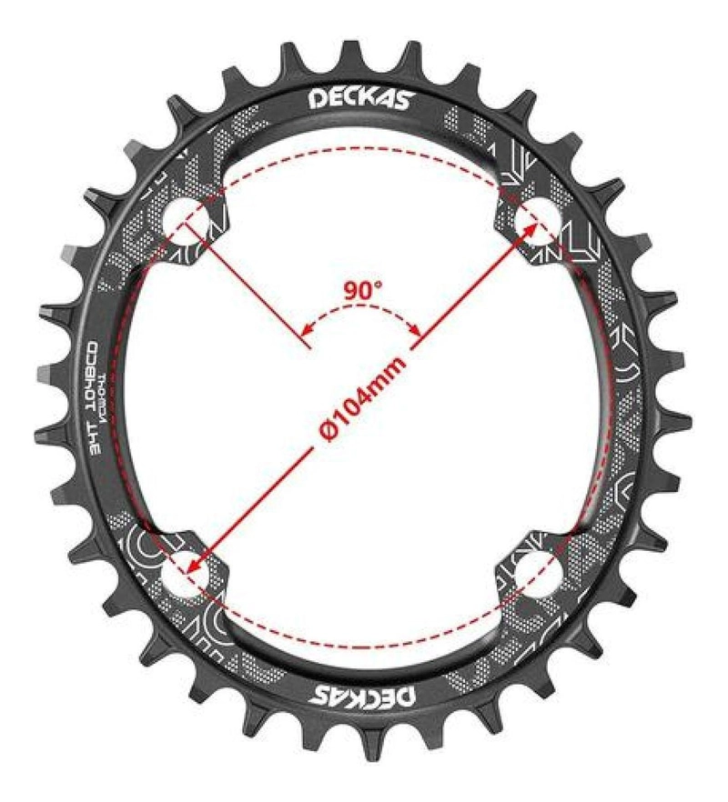 PLATO OVALADO MTB NARROW WIDE BICICLETA 30T 32T 34T 36T 38T TAMAÑO 36T 36T NEGRO - 3