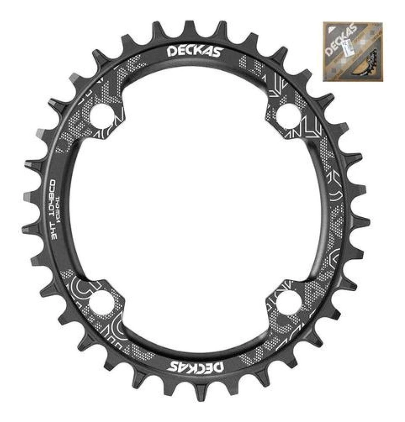 PLATO OVALADO MTB NARROW WIDE BICICLETA 30T 32T 34T 36T 38T TAMAÑO 36T 36T NEGRO - 5
