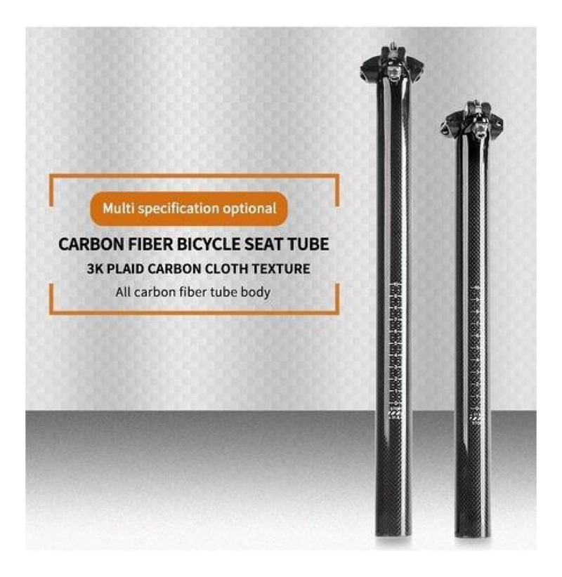 TUBO SILLIN CARBONO MTB RUTA 27.2/30.8/31.6/34.9 BICICLETA 31,6 X 350 MM - 4