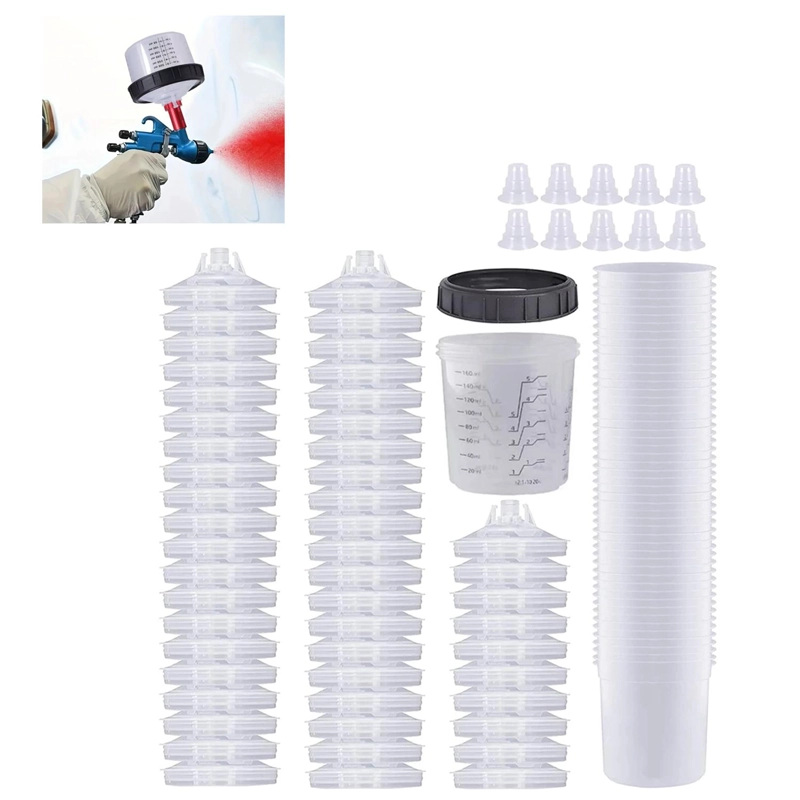JUEGOS 50 VASOS DESECHABLES PINTURA AUTOS 160ML PISTOLA - 1