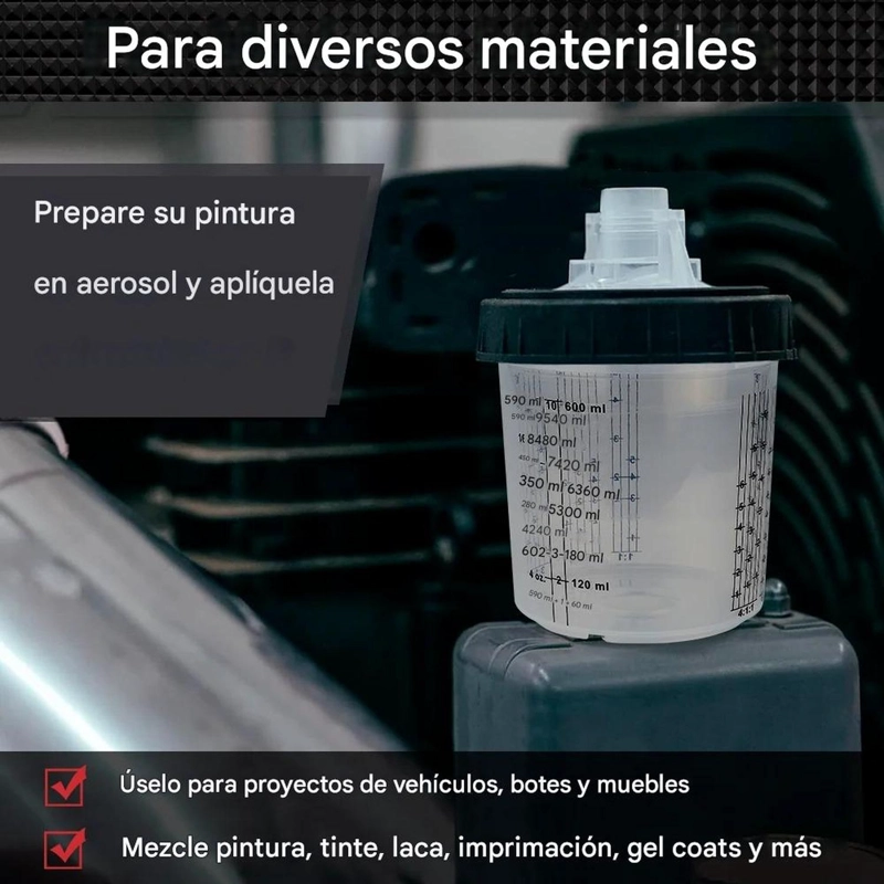 JUEGOS 50 VASOS DESECHABLES PINTURA AUTOS 160ML PISTOLA - 6