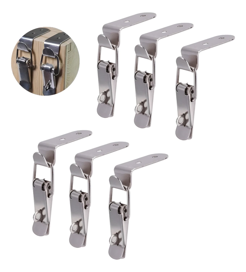 PACK 6 CIERRE CLAMP TIRADOR RAPIDO MECANISMO RESORTE MUEBLES - 1