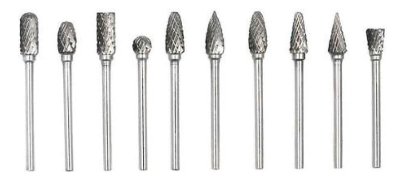 SET 10 FRESAS ROTATIVAS PARA METAL, TALADRO Y DREMEL, LIMA - 1