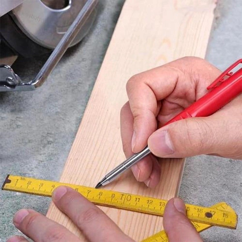 LAPIZ CARPINTERO PROFESIONAL 6 MINAS MARCADOR SOLIDO PLOMO - 5