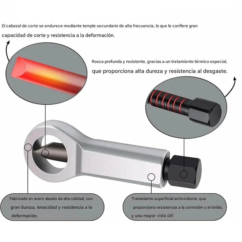 KIT 4 EXTRACTORES ROMPE TUERCAS MANUAL ANTIOXIDO - 2