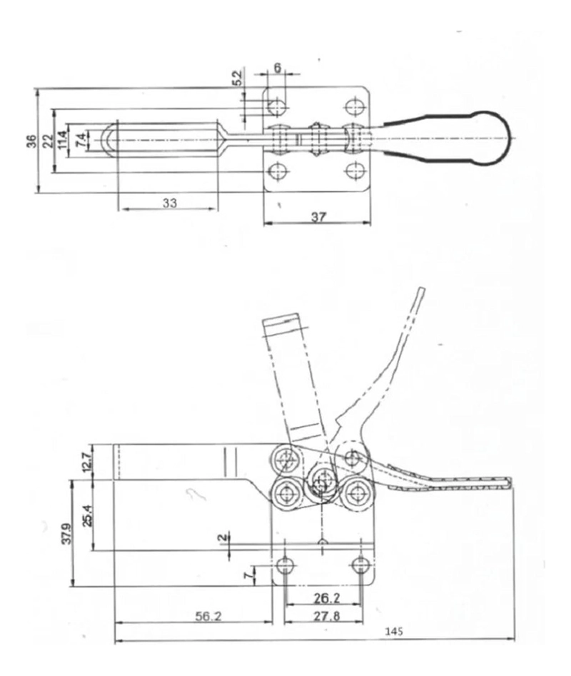 PACK 2 CLAMP PRESION VERTICAL GH-201B 100KG TIRADOR RAPIDO - 4