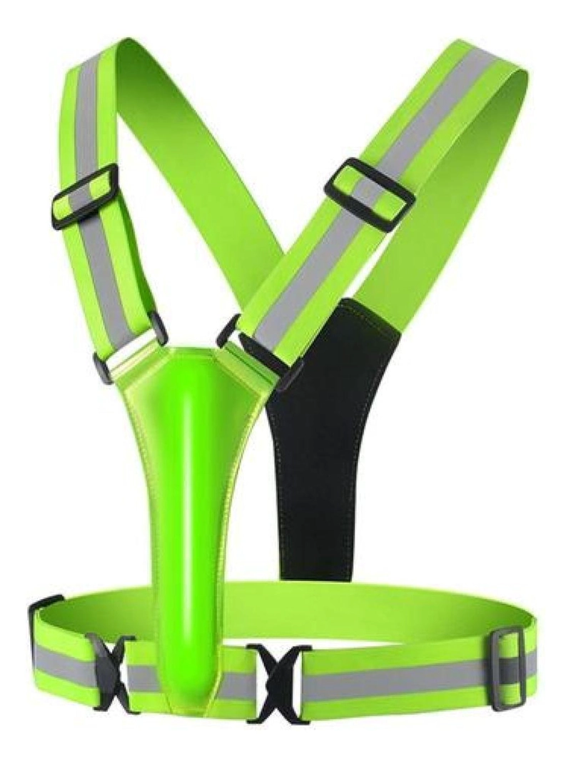 CHALECO BANANO REFLECTANTE LED RECARGA USB CORRER CICLISMO - 3