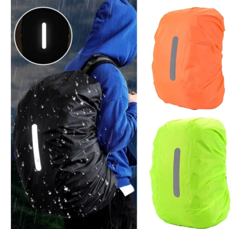 FUNDA CUBRE MOCHILA IMPERMEABLE REFLECTANTE 25-29 LITROS LISA CON REFLECTANTE - 3