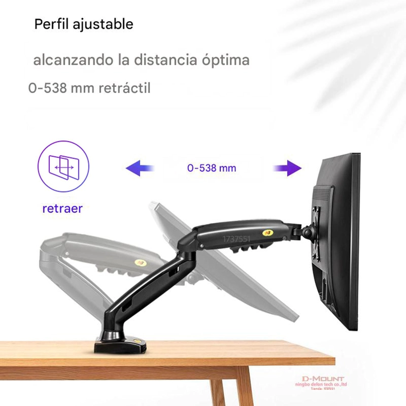 BRAZO SOPORTE DOBLE MONITOR NB F160 17-27'' GAS ERGONOMICO - 8