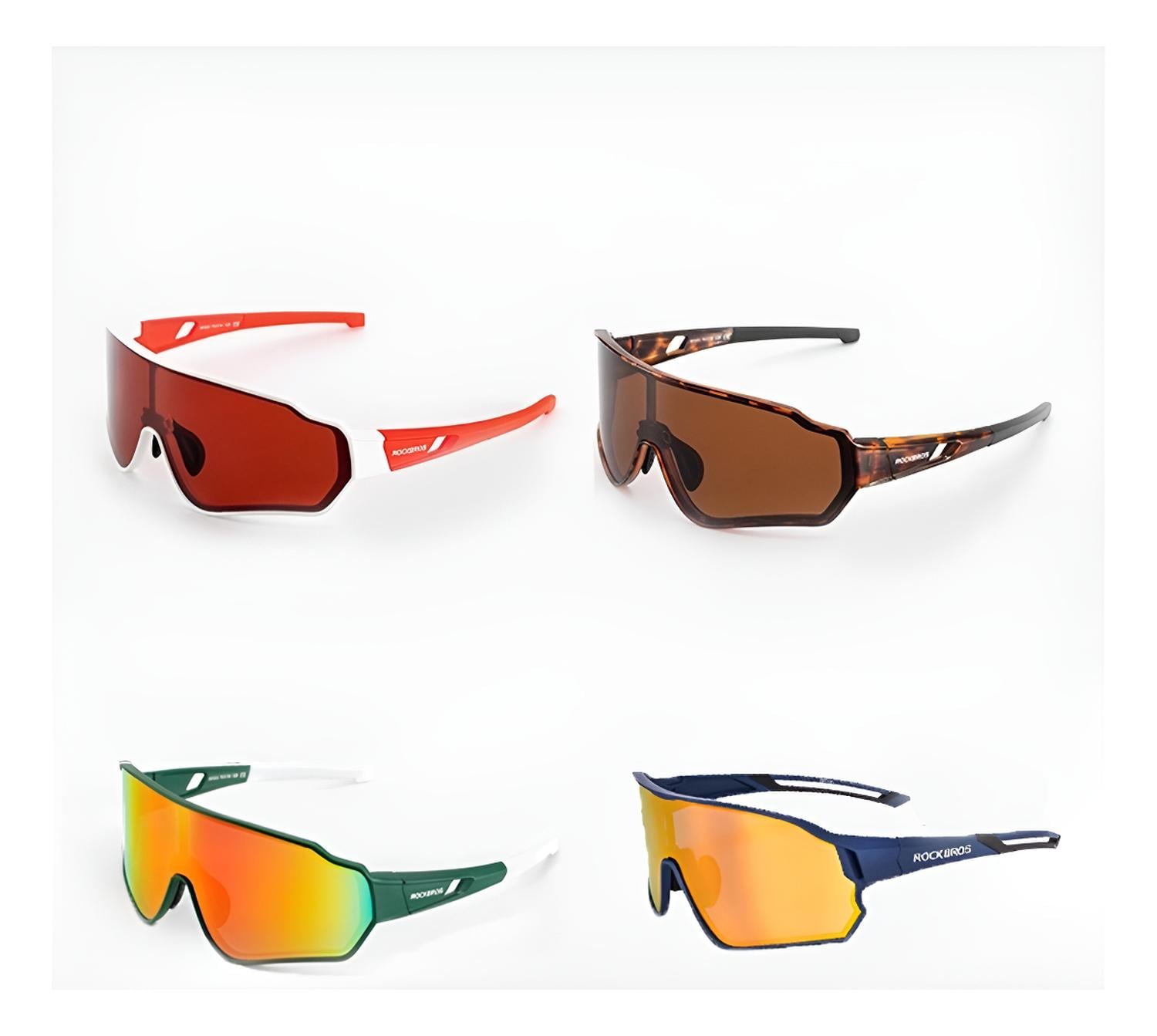 LENTES ROCKBROS ORIGINALES, BICICLETA Y DEPORTES OUTDOOR ROJO-BLANCO - 1