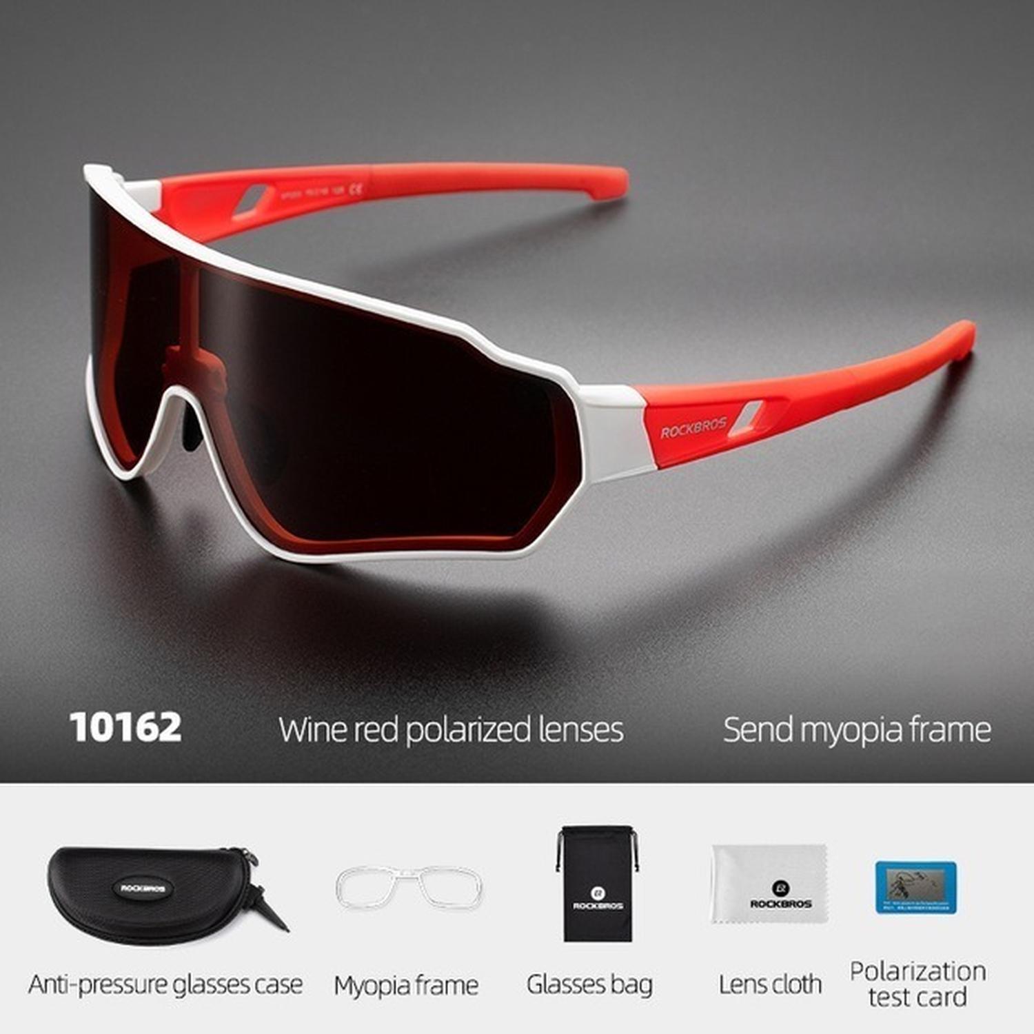 LENTES ROCKBROS ORIGINALES, BICICLETA Y DEPORTES OUTDOOR ROJO-BLANCO - 2