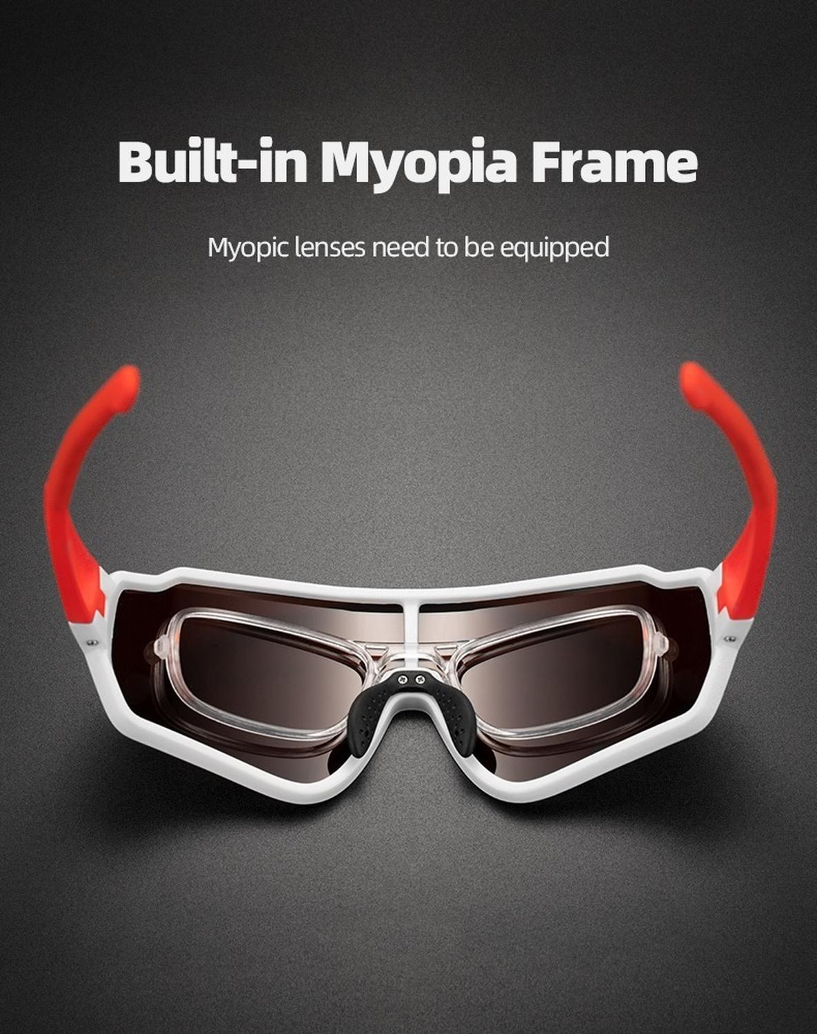 LENTES ROCKBROS ORIGINALES, BICICLETA Y DEPORTES OUTDOOR ROJO-BLANCO - 6