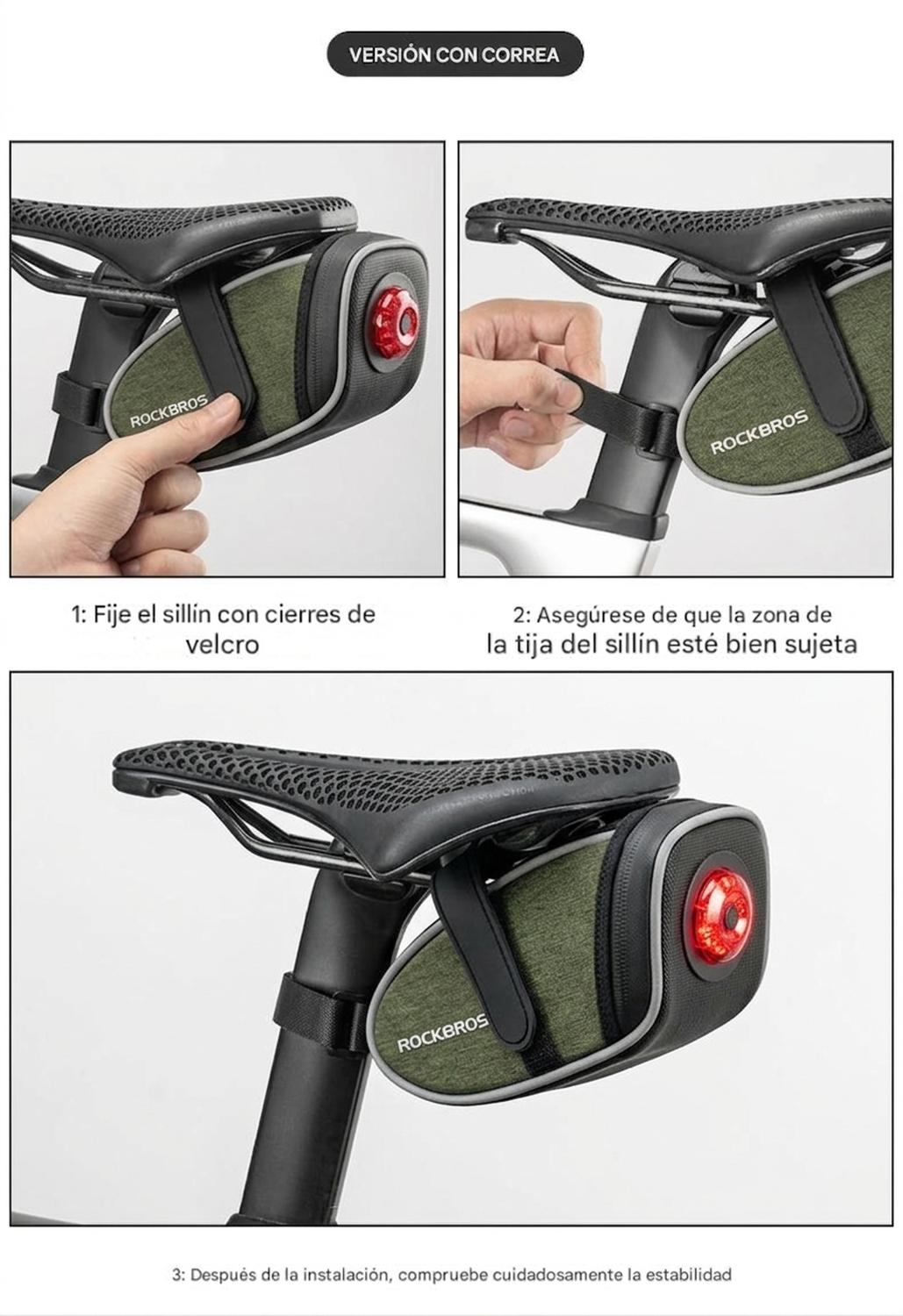 BOLSO ASIENTO SILLIN BICICLETA ROCKBROS REFLECTANTE - 4