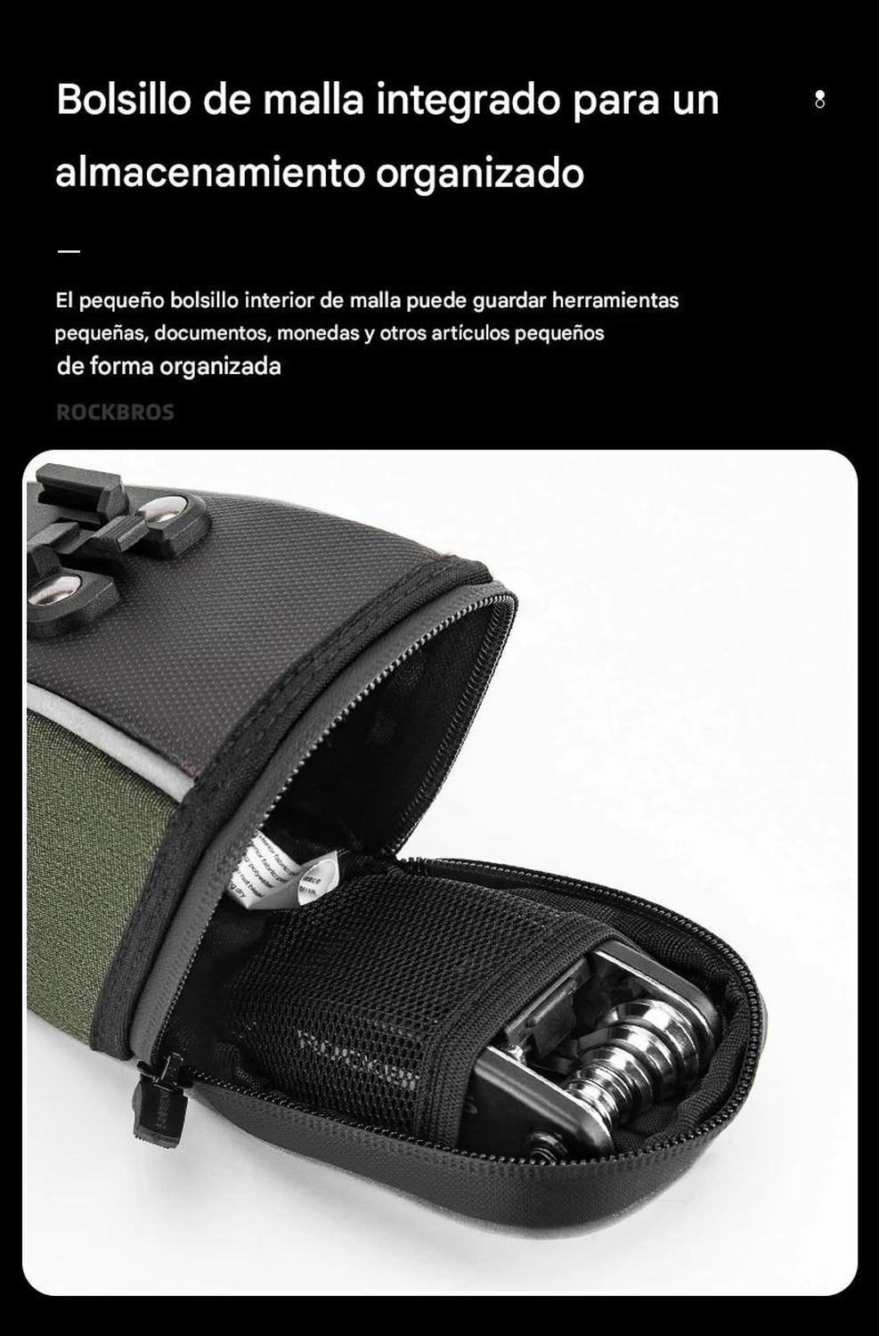 BOLSO ASIENTO SILLIN BICICLETA ROCKBROS REFLECTANTE - 6