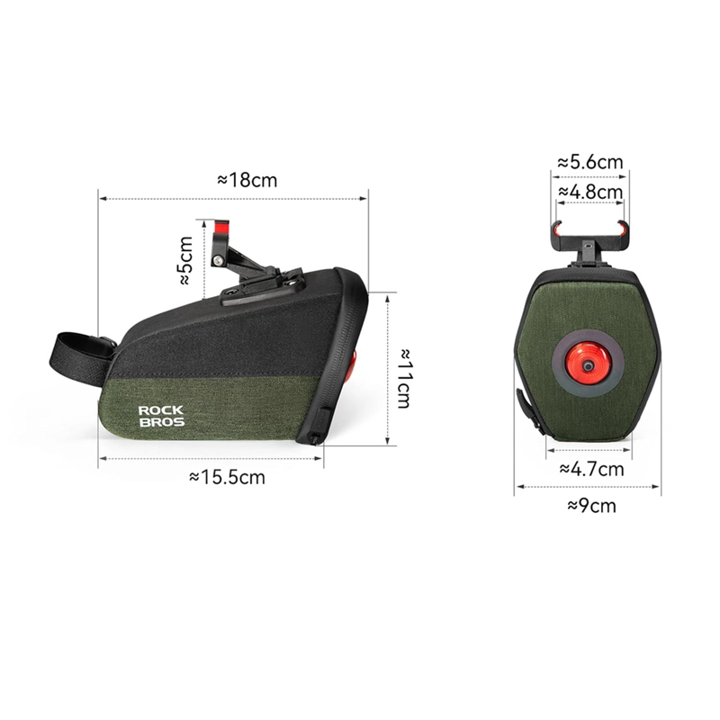 BOLSO ROCKBROS SILLIN LUZ FRENO INTELIGENTE EVA 0.45L - 5