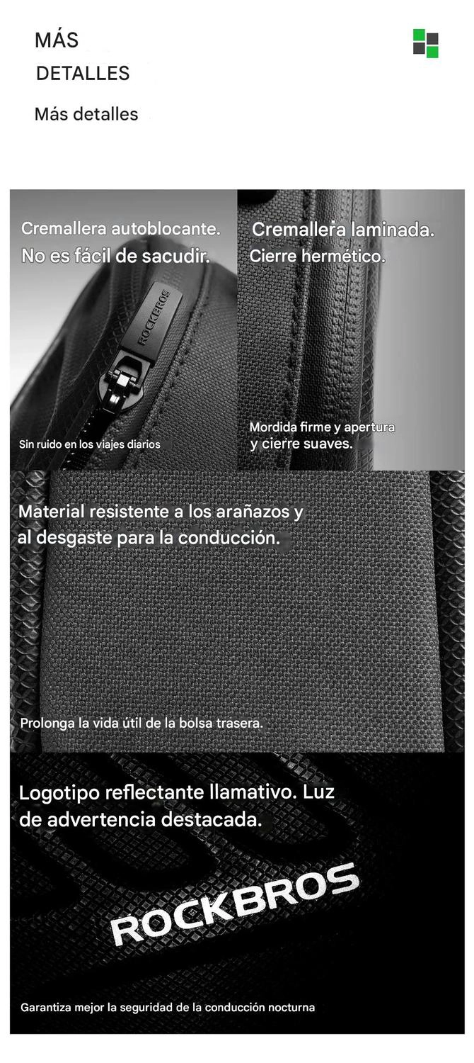 BOLSO ROCKBROS SILLIN LUZ FRENO INTELIGENTE EVA 0.45L - 6