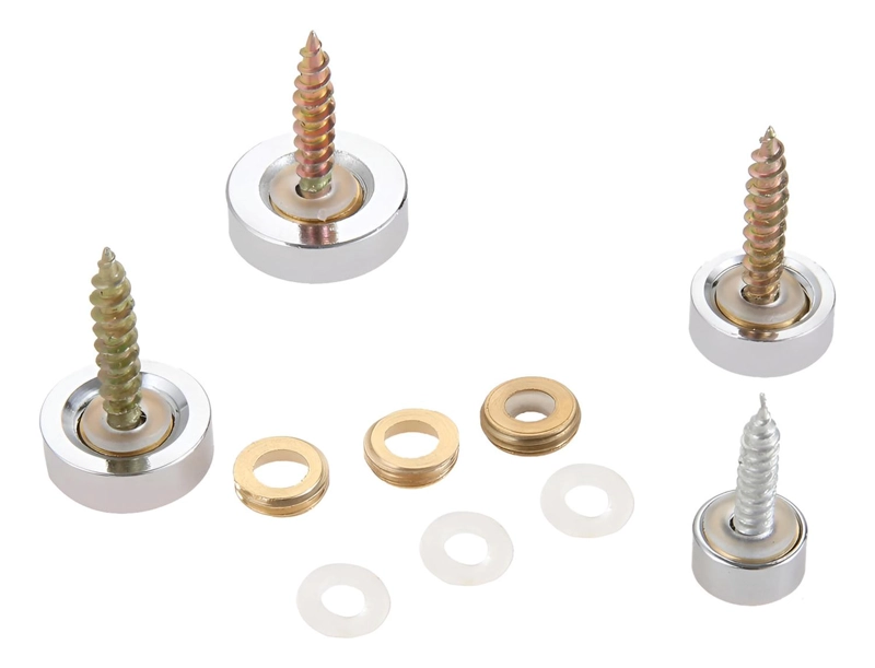 SET 4 TORNILLOS CON TAPA INSTALACION ESPEJOS DECORATIVOS TAMAÑO 16MM 16 MM (4 UNIDADES) - 1