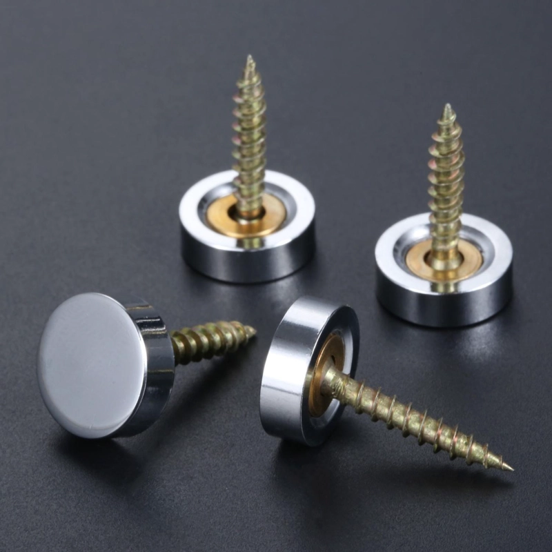 SET 4 TORNILLOS CON TAPA INSTALACION ESPEJOS DECORATIVOS TAMAÑO 16MM 16 MM (4 UNIDADES) - 2