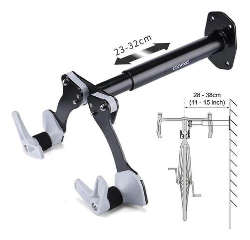 SOPORTE MURO PARA BICICLETAS 25KG TIPO GANCHOS REPARACION NEGRO - 4
