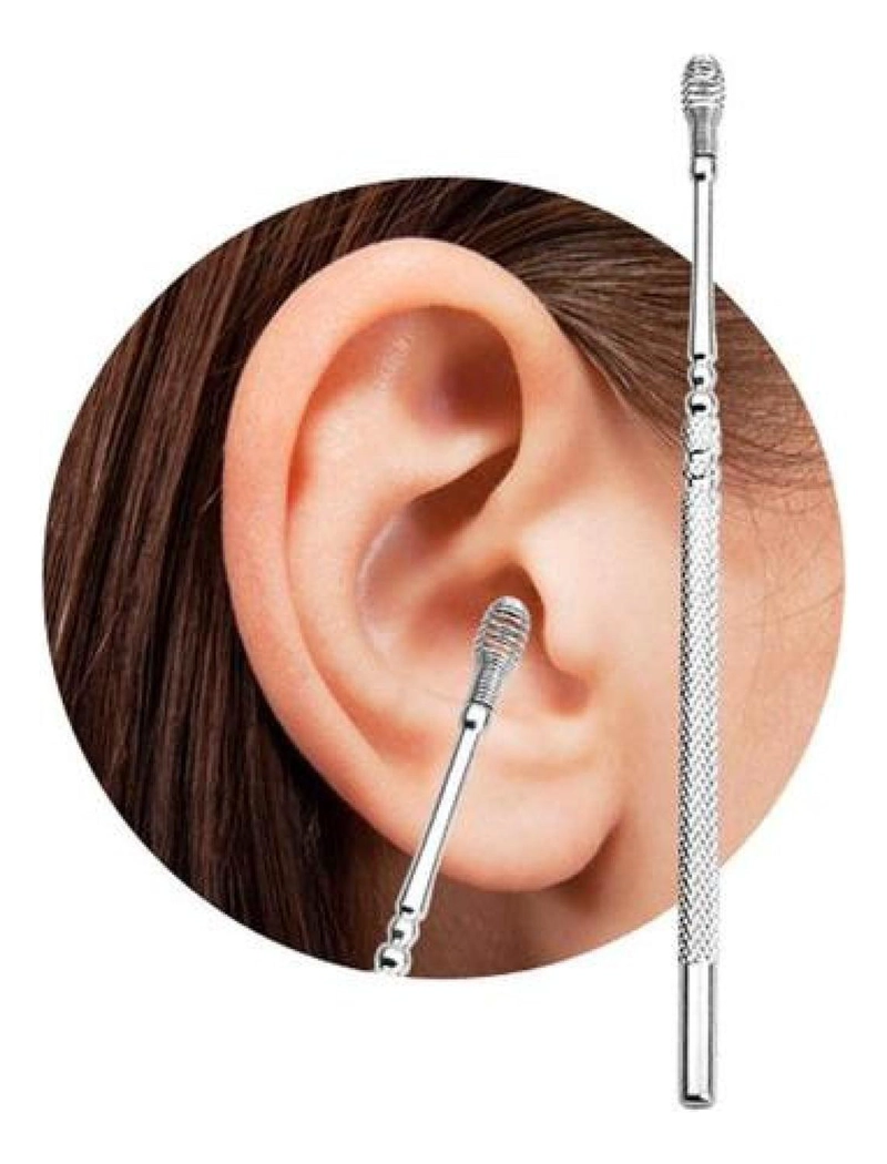 SET IMPLEMENTOS LIMPIEZA OIDOS CERUMEN ACERO INOXIDABLE - 2