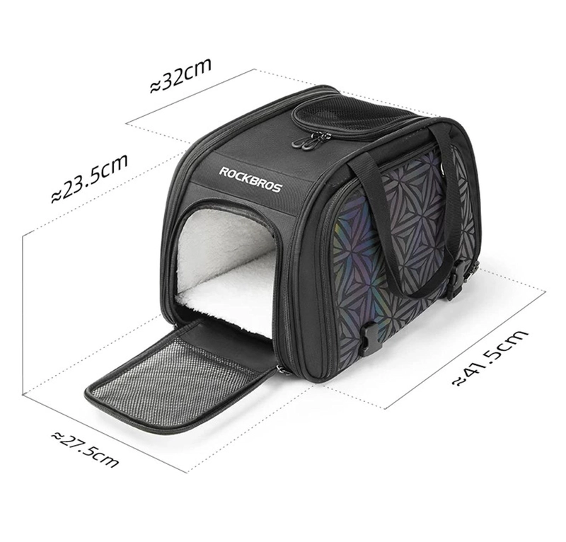 BOLSO TRANSPORTADOR DE MASCOTAS ROCKBROS PARA BICICLETA - 9
