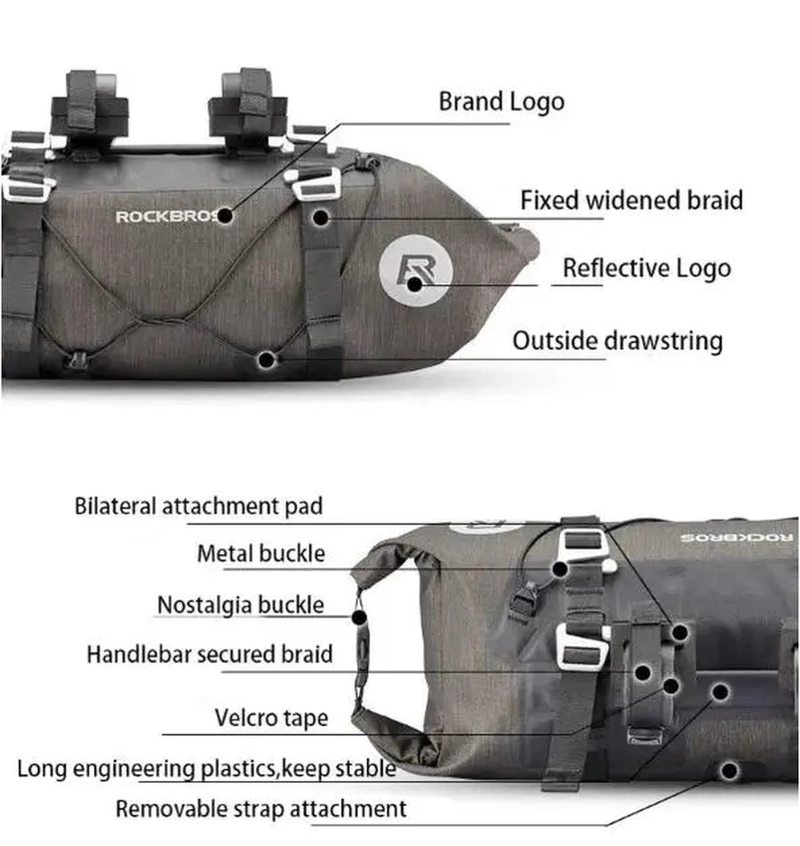 BOLSO BICICLETA MANUBRIO ROCKBROS IMPERMEABLE 2 EN 1 - 6