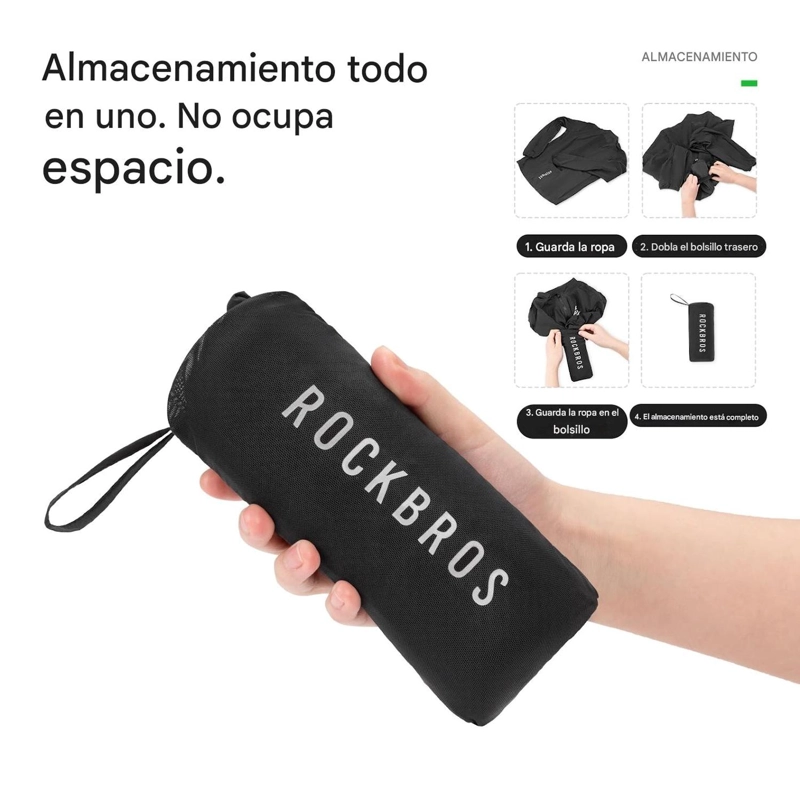 CORTAVIENTO CICLISMO ROCKBROS PLEGABLE ULTRA LIGERO HOMBRE - 4