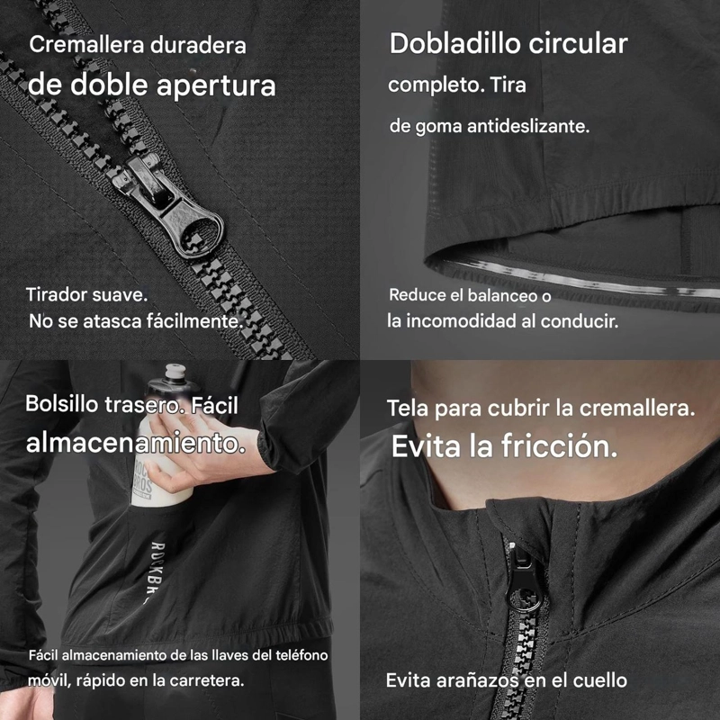 CORTAVIENTO CICLISMO ROCKBROS PLEGABLE ULTRA LIGERO HOMBRE - 5