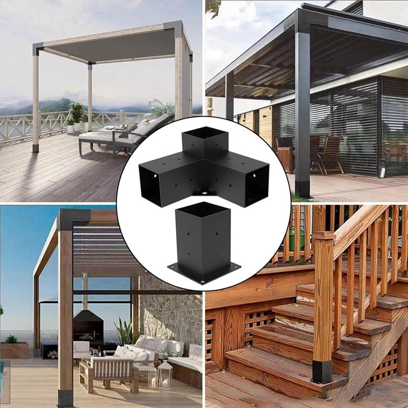 KIT SOPORTES PARA PERGOLA MADERA 4X4 ESQUINAS Y BASES - 4