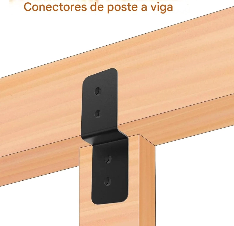 SOPORTE METALICO Z CONECTOR MADERA VIGA PE RGOLA 6 PULGADAS - 2