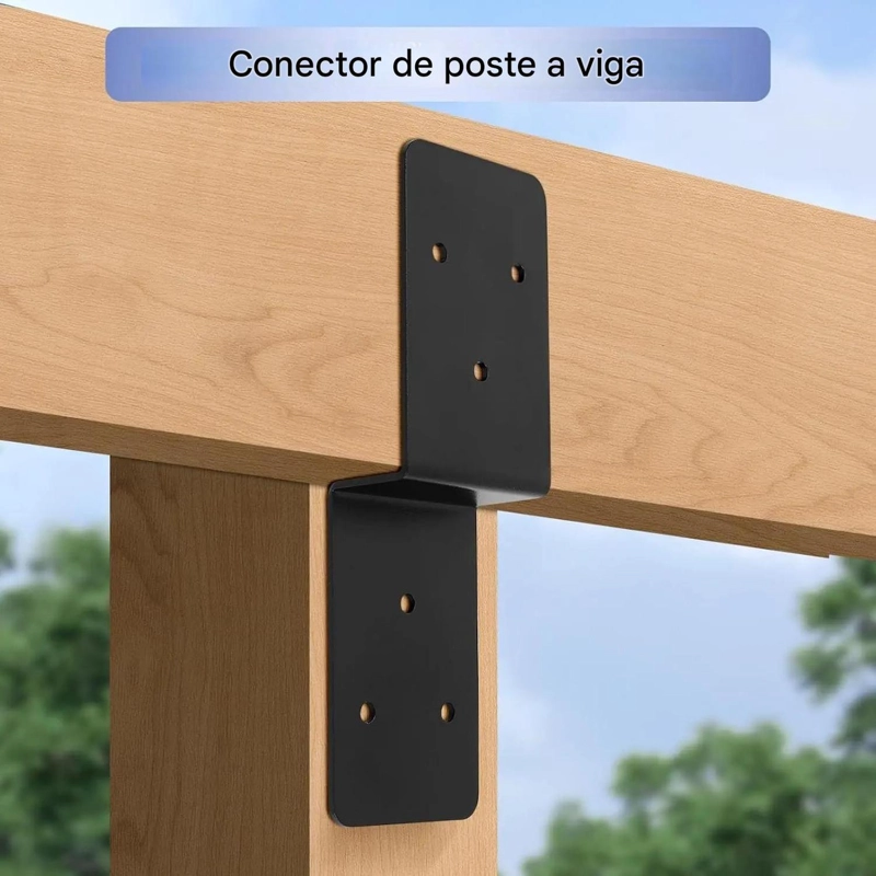 SOPORTE METALICO Z CONECTOR MADERA VIGA PE RGOLA 6 PULGADAS - 7