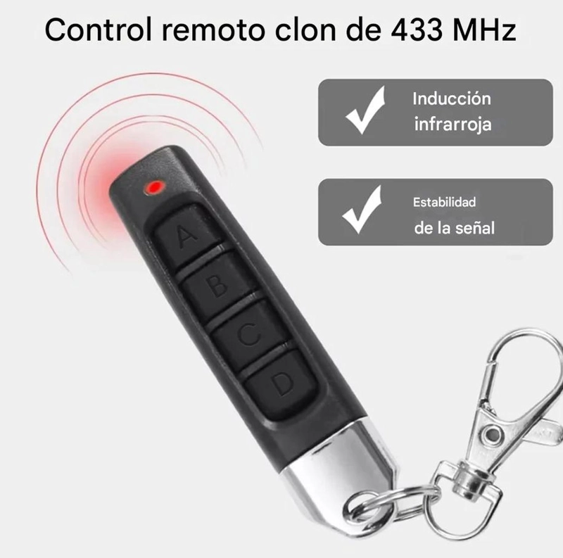 CONTROL REMOTO PORTON UNIVERSAL 433MHZ 4 CANALES - 2