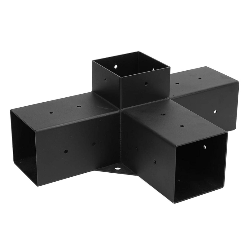 SOPORTE ESQUINA PE RGOLA 4 VIAS ACERO PARA POSTE MADERA 4X4 - 4
