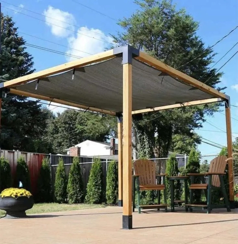 SOPORTE ESQUINA PE RGOLA 4 VIAS ACERO PARA POSTE MADERA 4X4 - 7