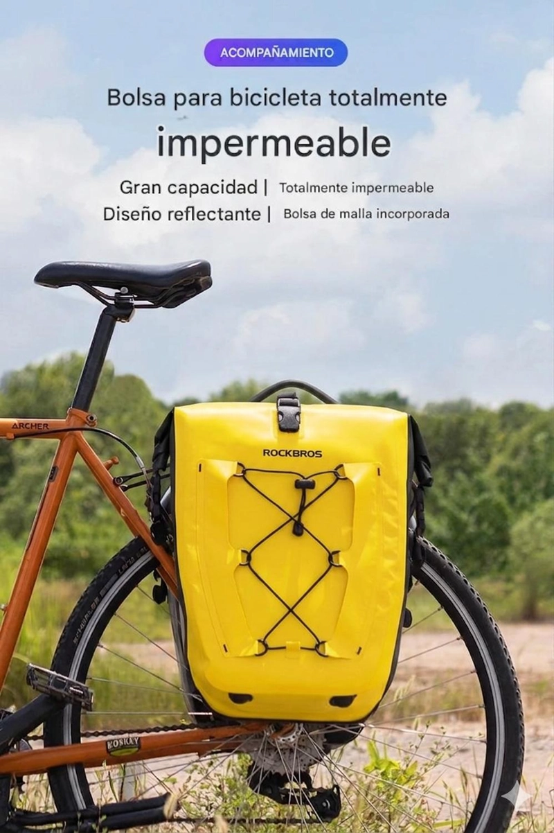 ALFORJA BICICLETA ROCKBROS IMPERMEABLE TRASERA 25L - 4