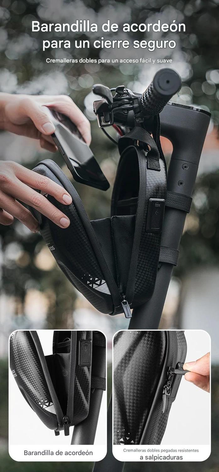 BOLSO MANUBRIO SCOOTER BICICLETA ROCKBROS IMPERMEABLE 1.3L - 5